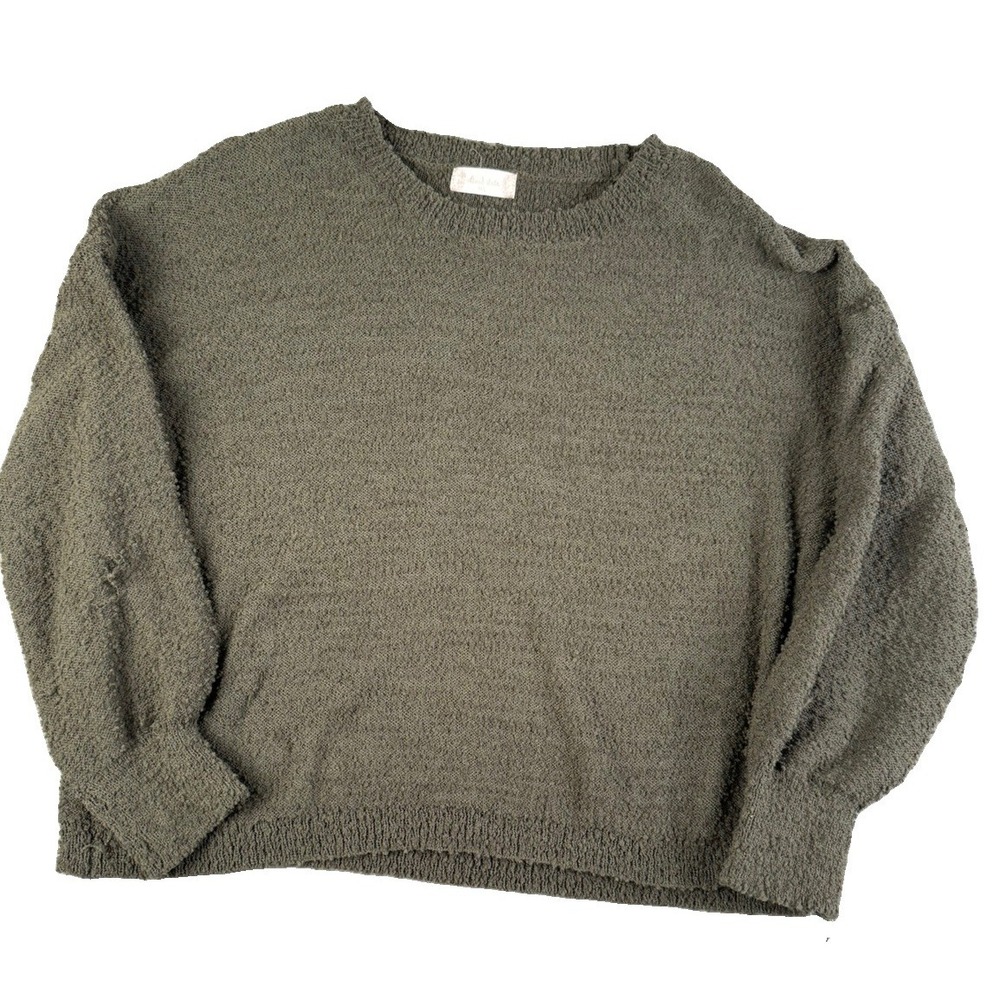 Altar'd State Sweater Womens M/L Olive Green Textured Knit Crewneck Pullover